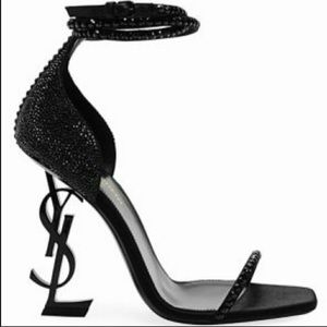 new saint laurent opyum ankle wrap sandal heel